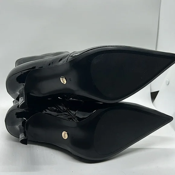 Zara NWT Shiny Black Stiletto Heel Ankle Booties Boots Shoes **Sz 40/US 9**🔥🔥 - Picture 7 of 9